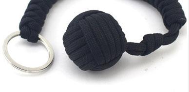Outdoor Seven-Core Survival Rope Keychain With Steel Ball
