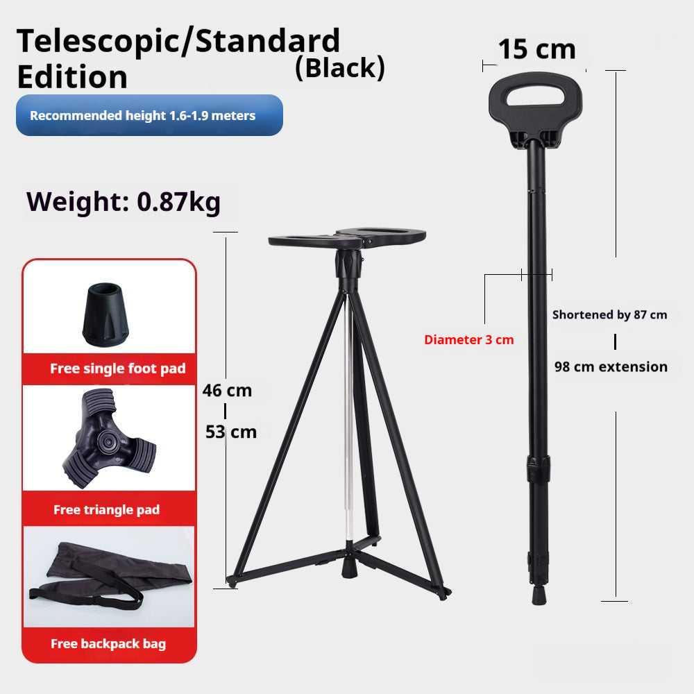 Multifunction Trekking Poles Outdoor Folding Aluminum Alloy