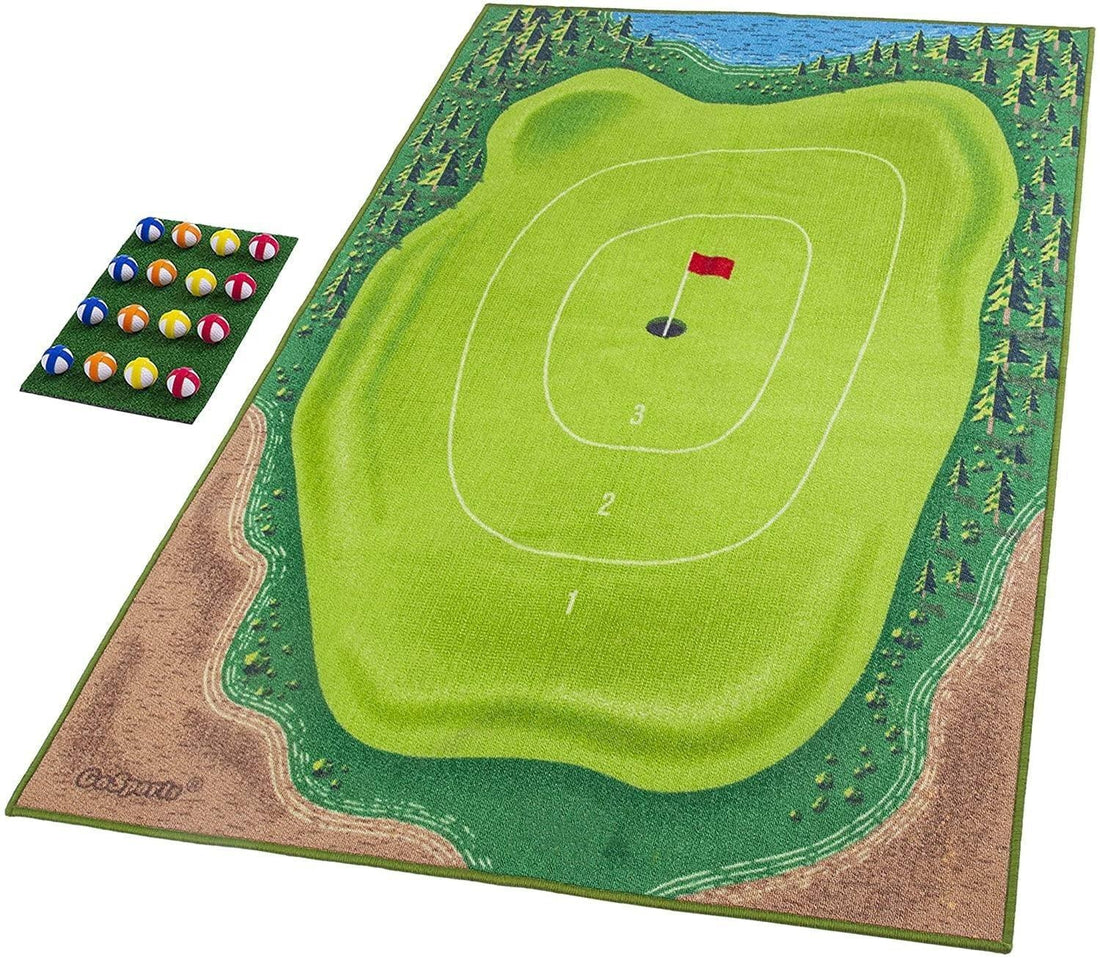 Golf Swing Training Mat With Directional Path Guides