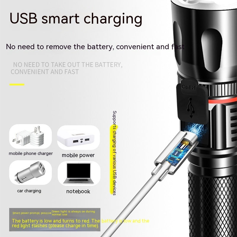 Telescopic T6 Strong Light Flashlight