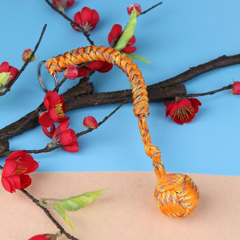 Outdoor Seven-Core Survival Rope Keychain With Steel Ball