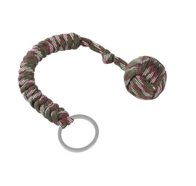 Outdoor Seven-Core Survival Rope Keychain With Steel Ball