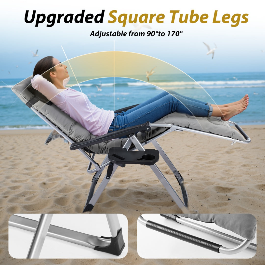 Zero Gravity Reclining Chair With Cup Holder And Cushion