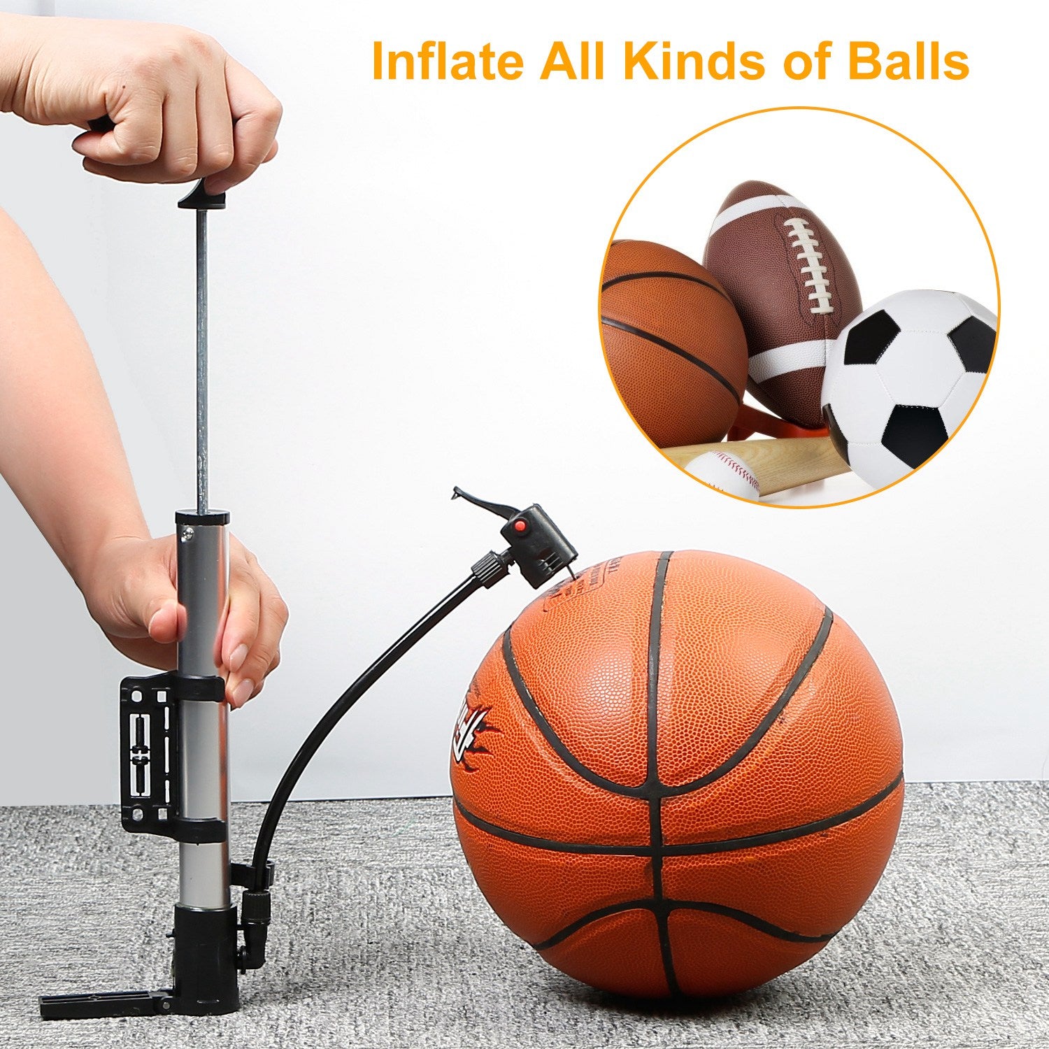 Portable Mini Bike Tire Inflator With Mount Frame
