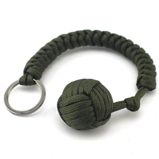 Outdoor Seven-Core Survival Rope Keychain With Steel Ball