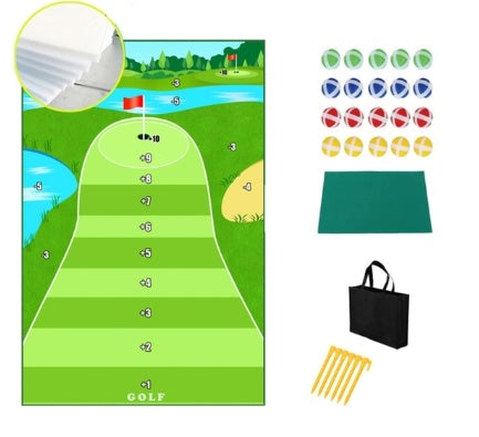Golf Swing Training Mat With Directional Path Guides