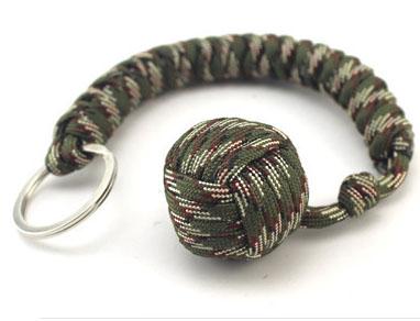 Outdoor Seven-Core Survival Rope Keychain With Steel Ball