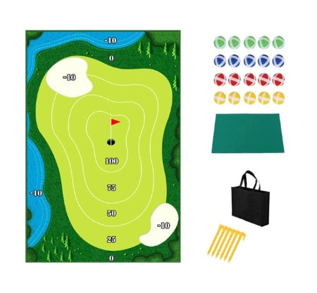 Golf Swing Training Mat With Directional Path Guides