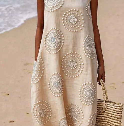Printed Women's Long-Sleeve Round Neck Dress