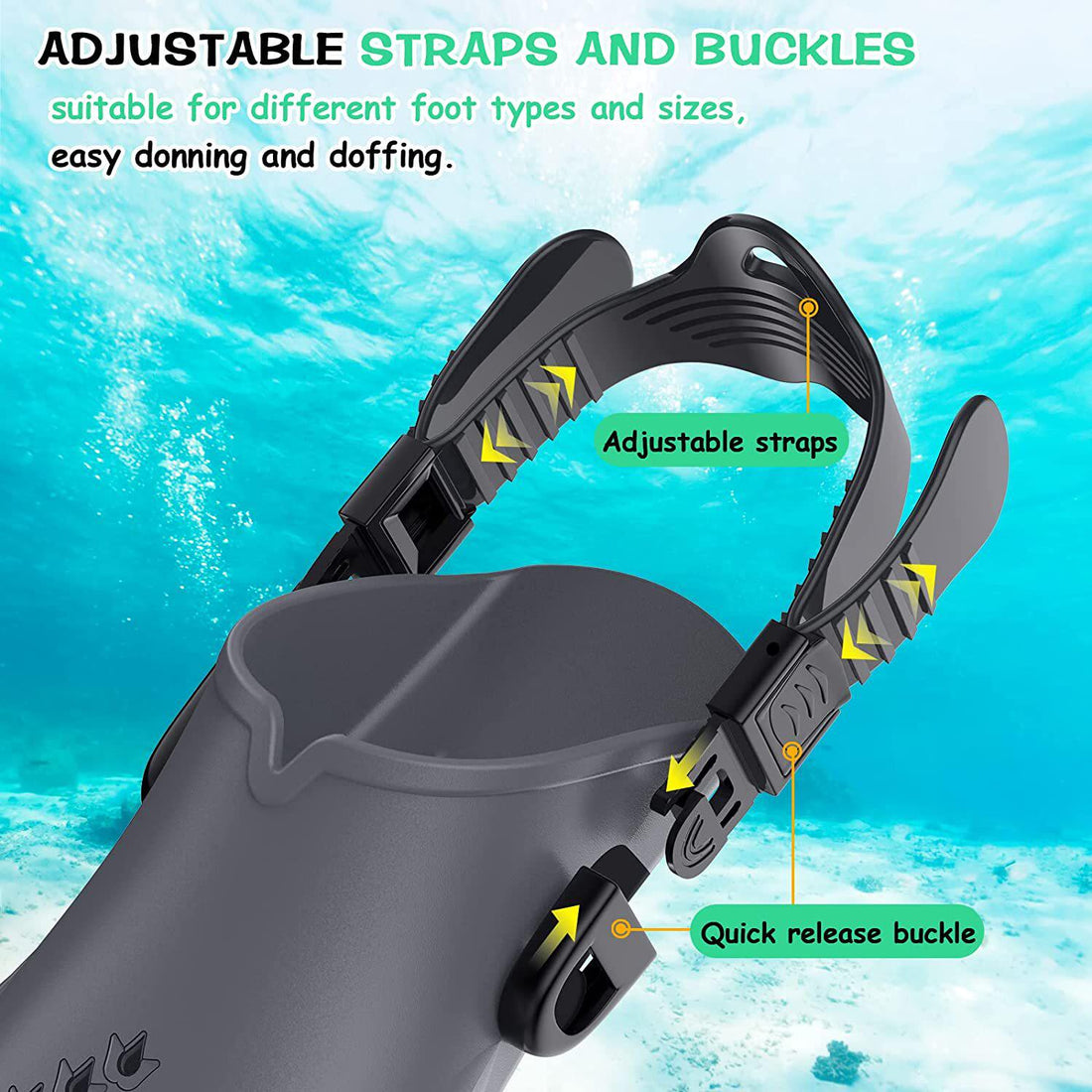Professional Snorkeling Men's And Women's High Elasticity Durable Adjustable Short Fins