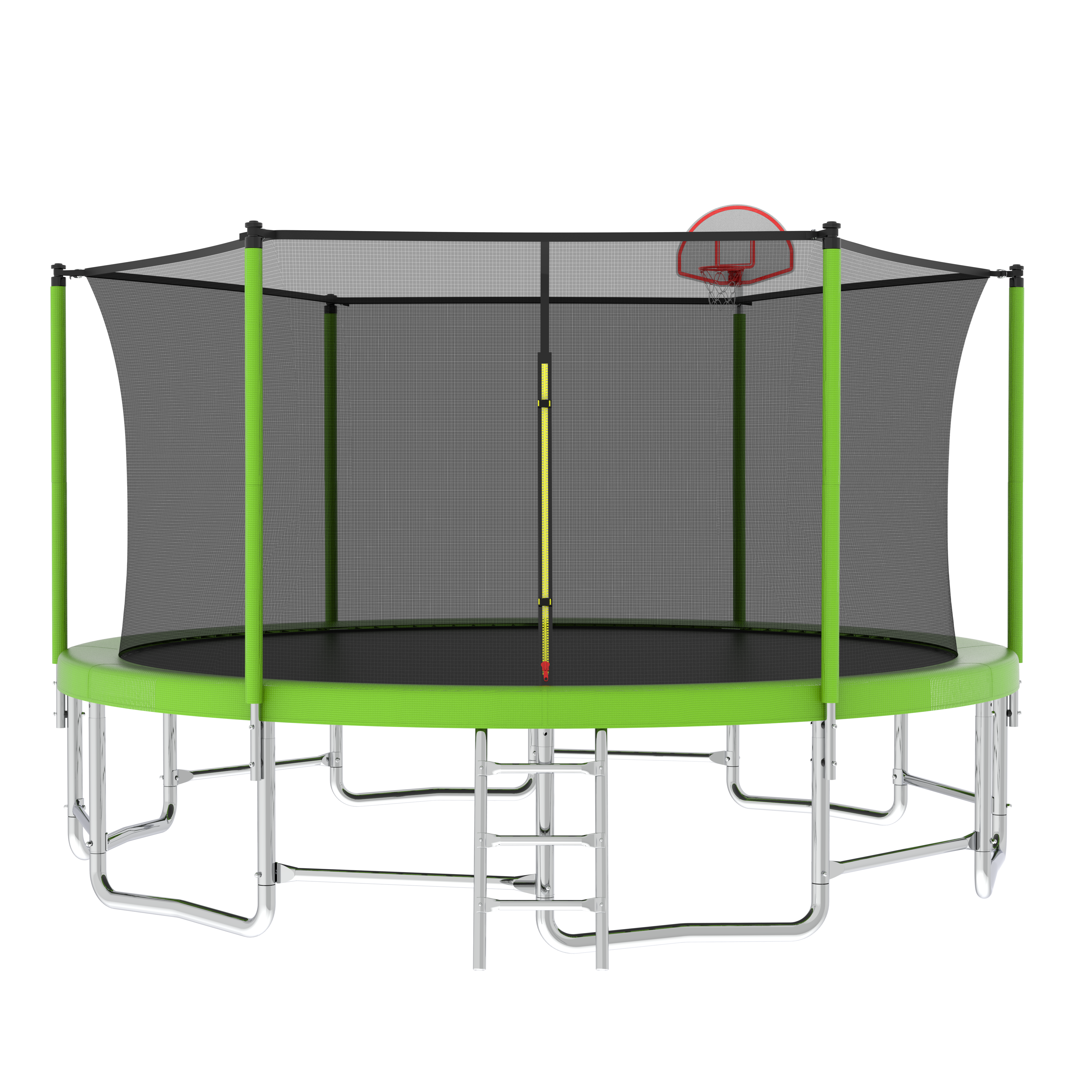 16FT Outdoor Trampoline With Balance Bar And Basketball Hoop