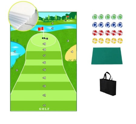 Golf Swing Training Mat With Directional Path Guides