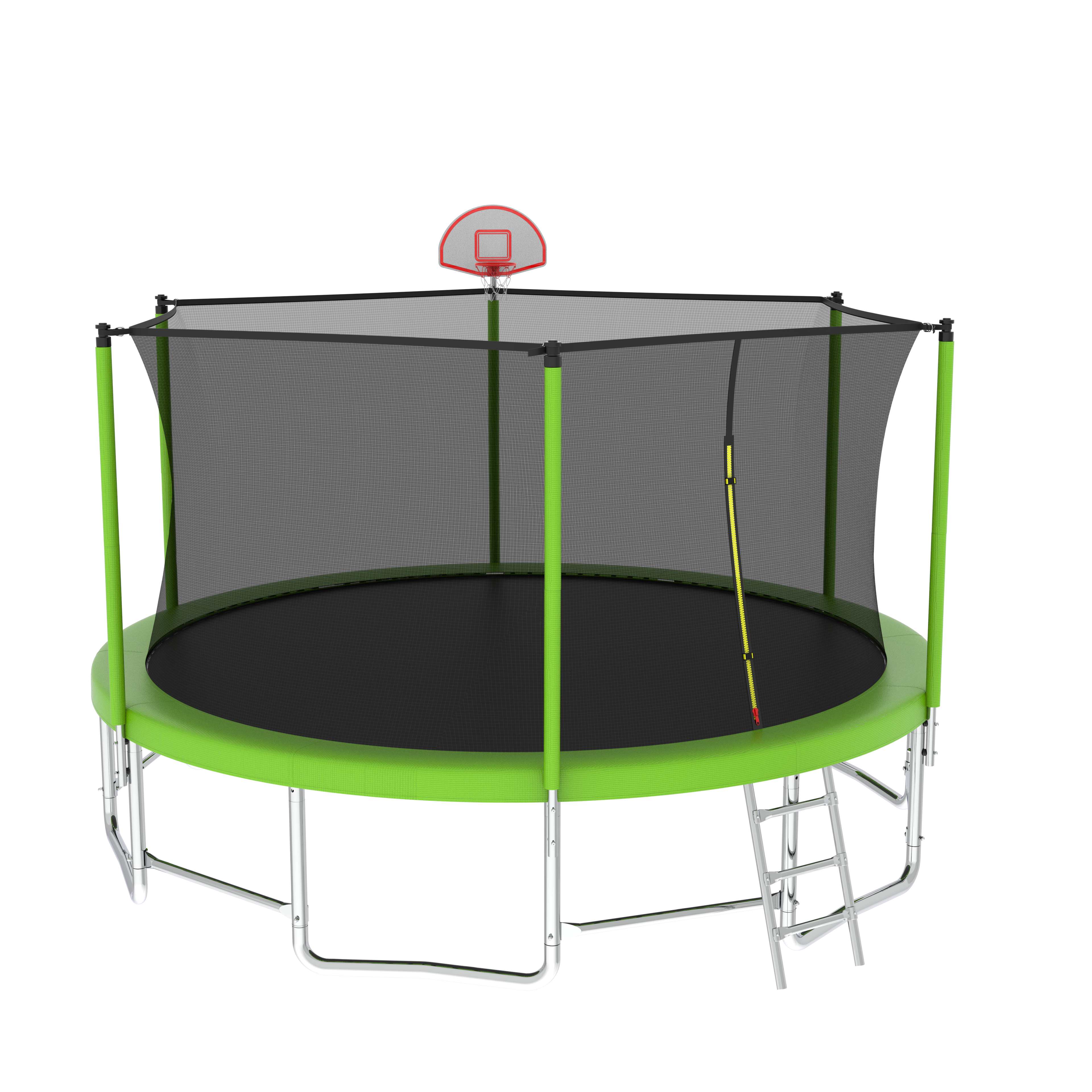 16FT Outdoor Trampoline With Balance Bar And Basketball Hoop