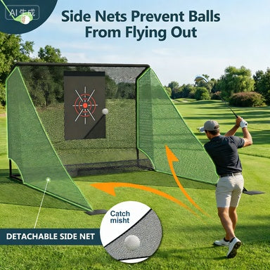 Golf Practice Net 10x7ft With Auto Ball Return