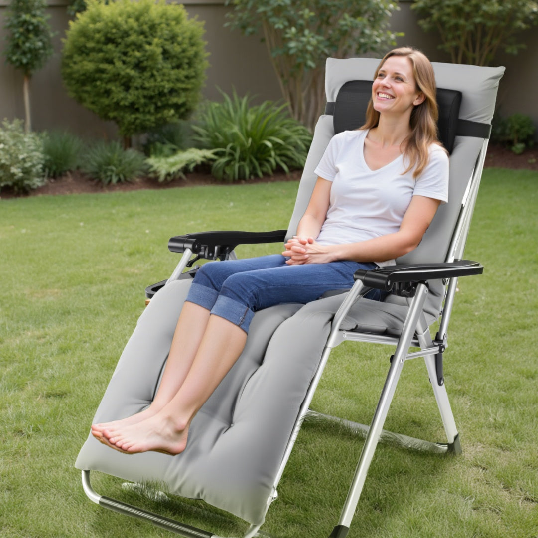 Zero Gravity Reclining Chair With Cup Holder And Cushion