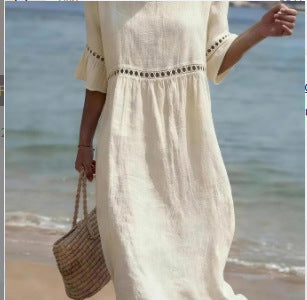 Women's Loose Fit Long-Sleeve Printed Fashion Dress