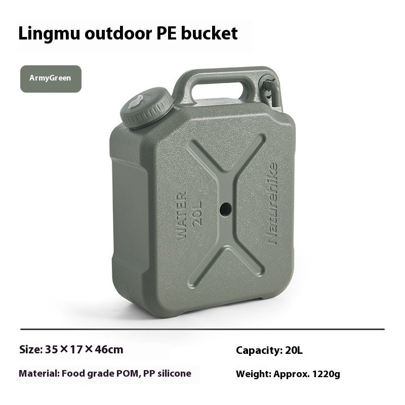 Outdoor PE Bucket Outdoor Camping Camping Thickened Food Grade Large-capacity Bucket