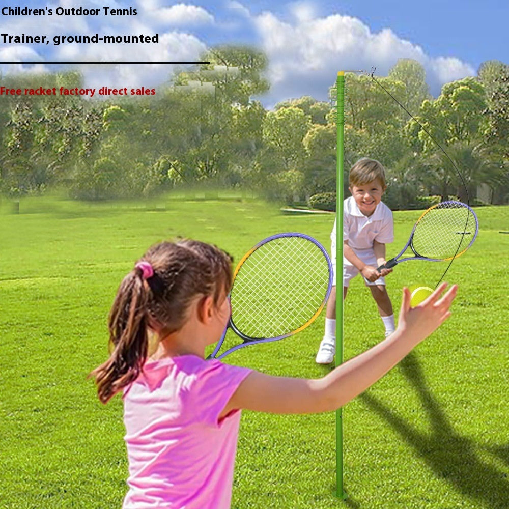 Single Tennis Trainer With Rope Rotating Tennis Rackets Outdoor Tennis Set
