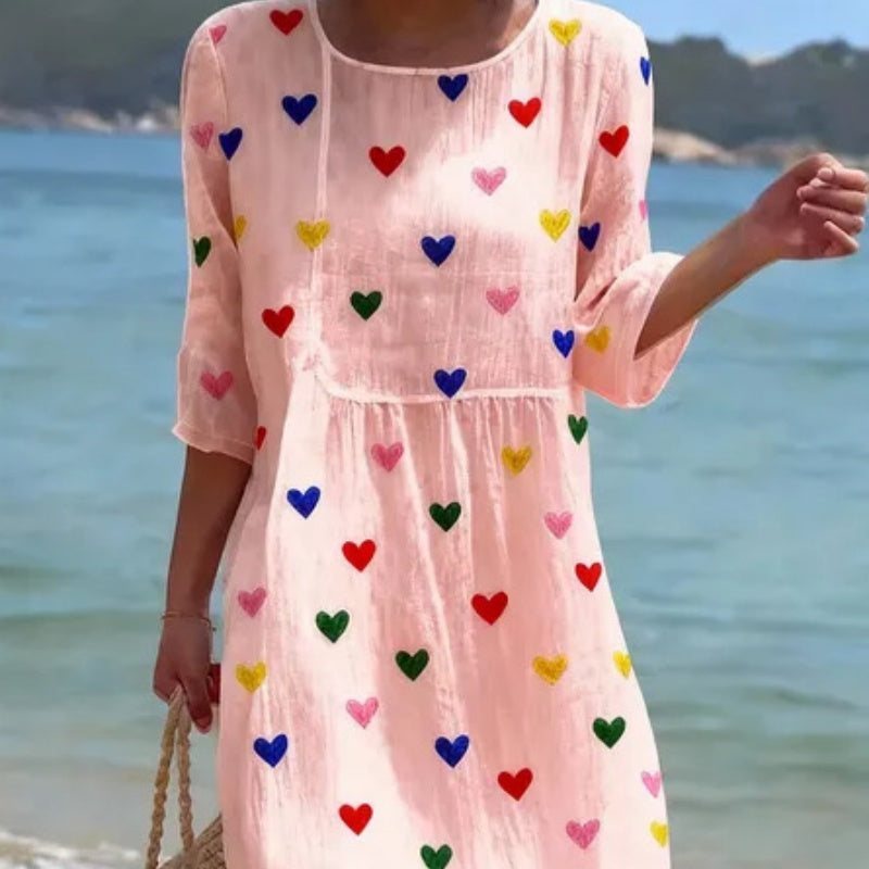 Women's Loose Fit Long-Sleeve Printed Fashion Dress