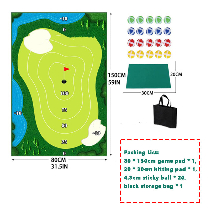 Golf Swing Training Mat With Directional Path Guides