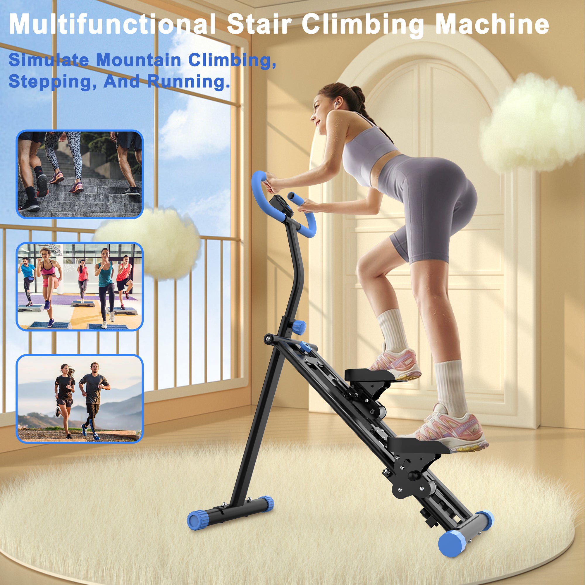 Stair Stepper Vertical Climber With Adjustable Handles