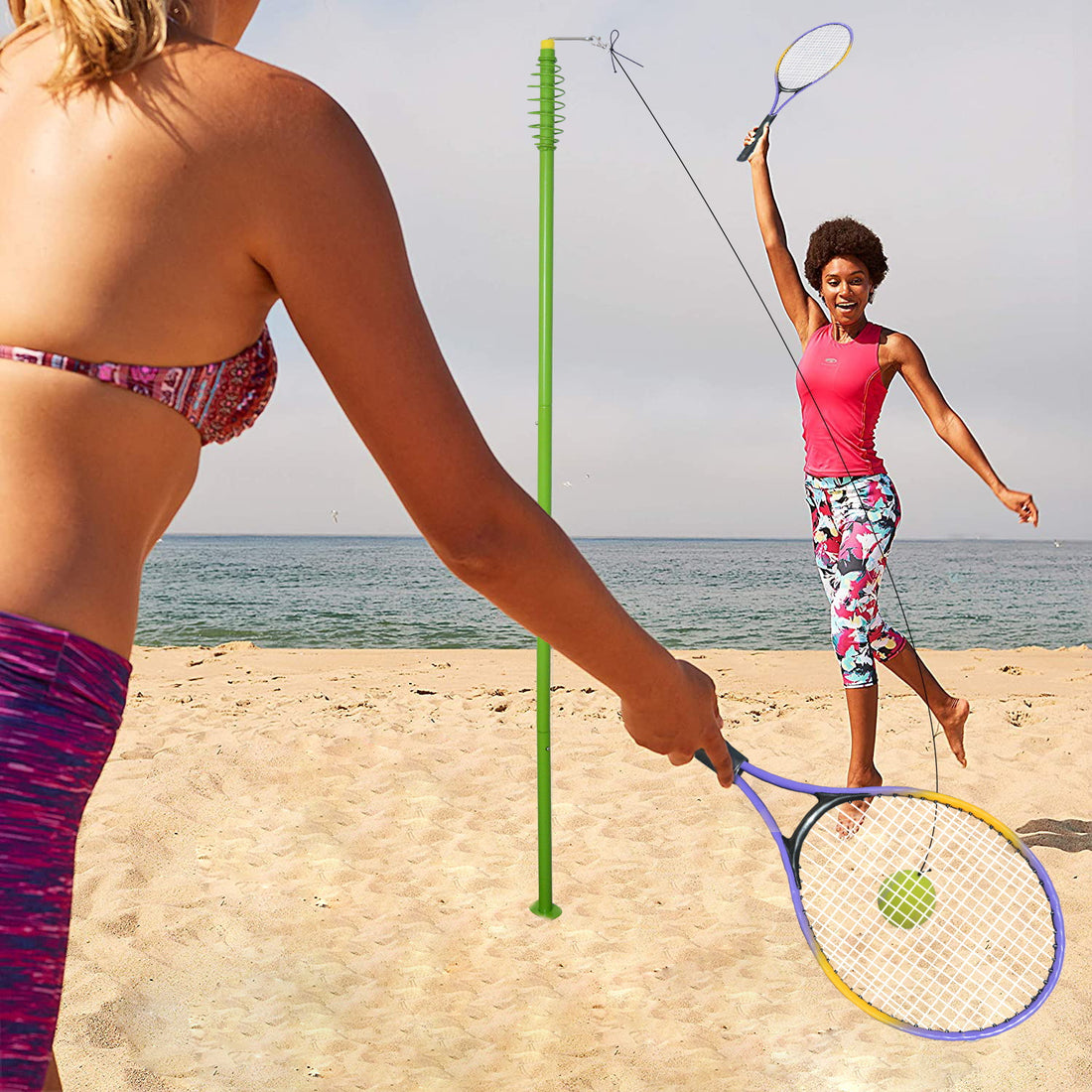 Single Tennis Trainer With Rope Rotating Tennis Rackets Outdoor Tennis Set