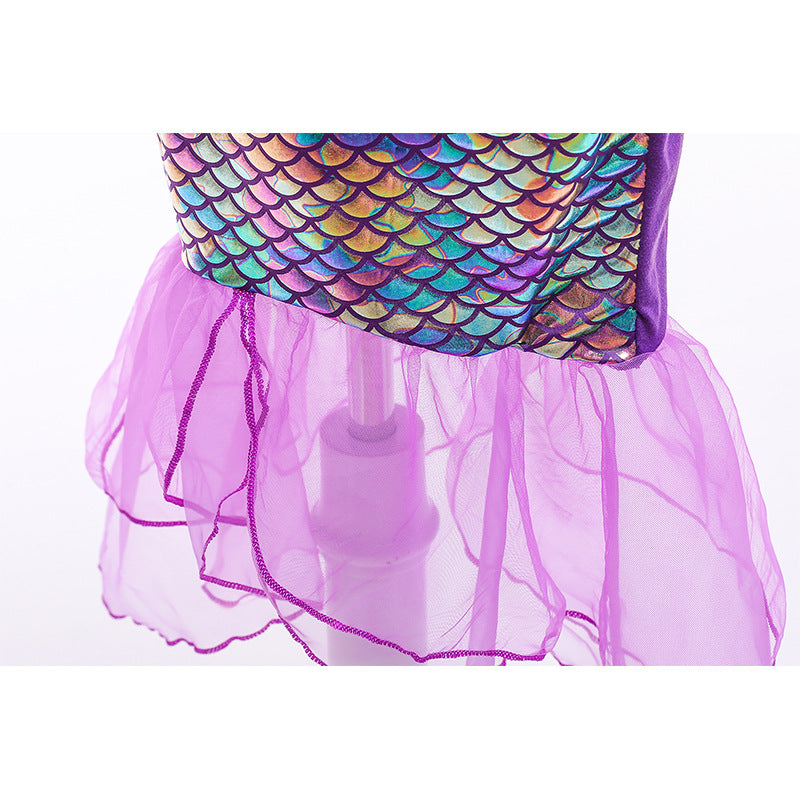 Mermaid Princess Sequined Tail Ball Gown Dress