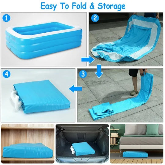 Inflatable Family Swimming Pool With Kids Ball Play Center