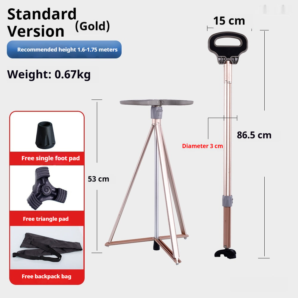 Multifunction Trekking Poles Outdoor Folding Aluminum Alloy