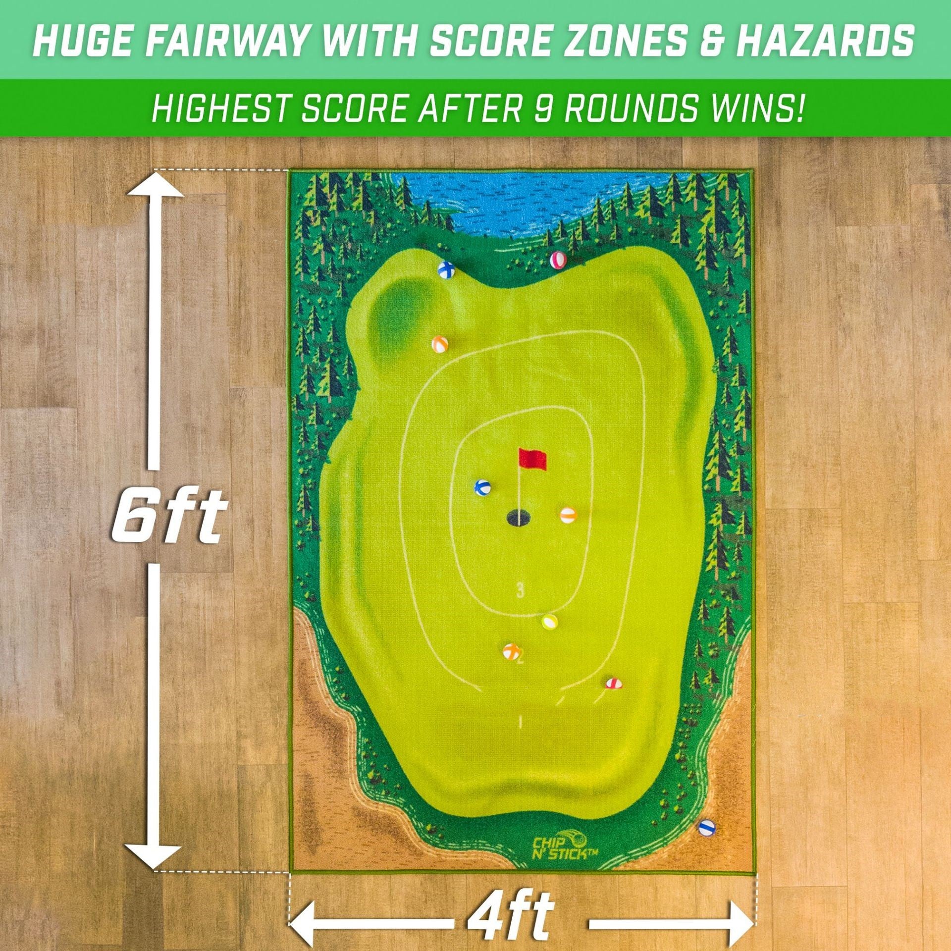 Golf Swing Training Mat With Directional Path Guides