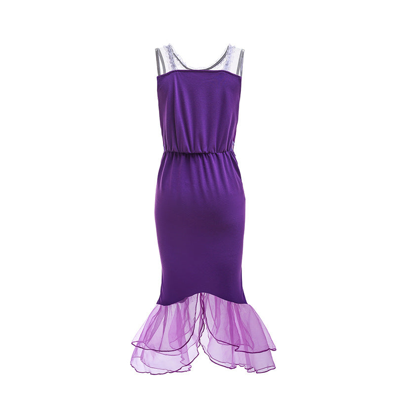 Mermaid Princess Sequined Tail Ball Gown Dress