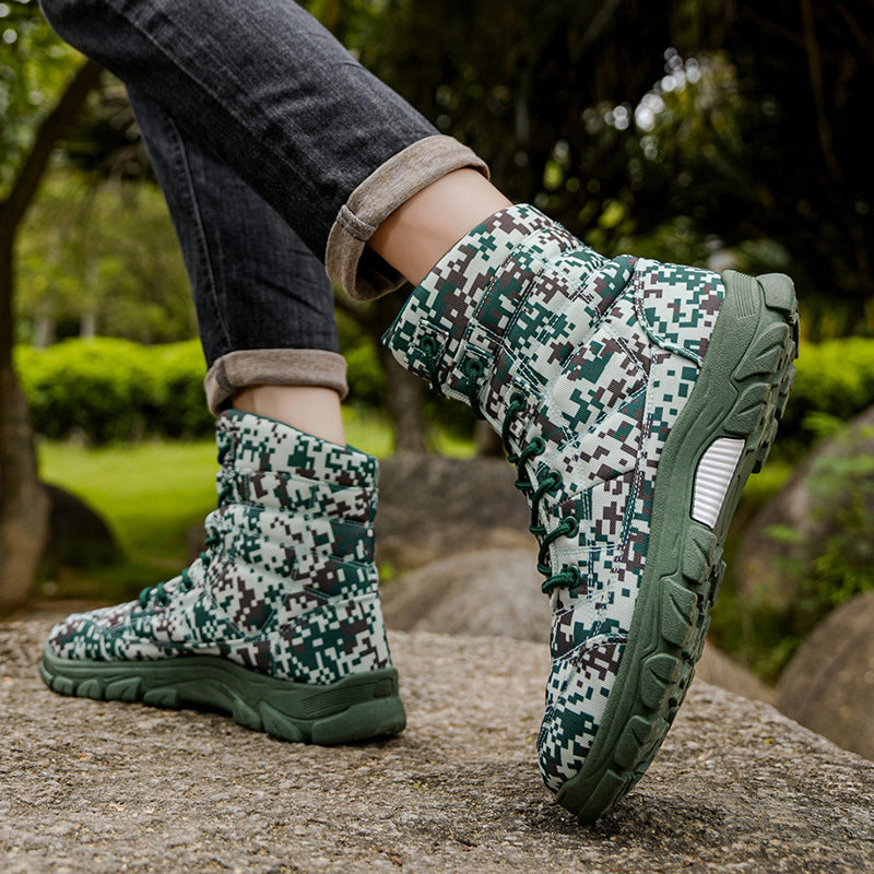 Plus Size Camouflage Hiking Boots
