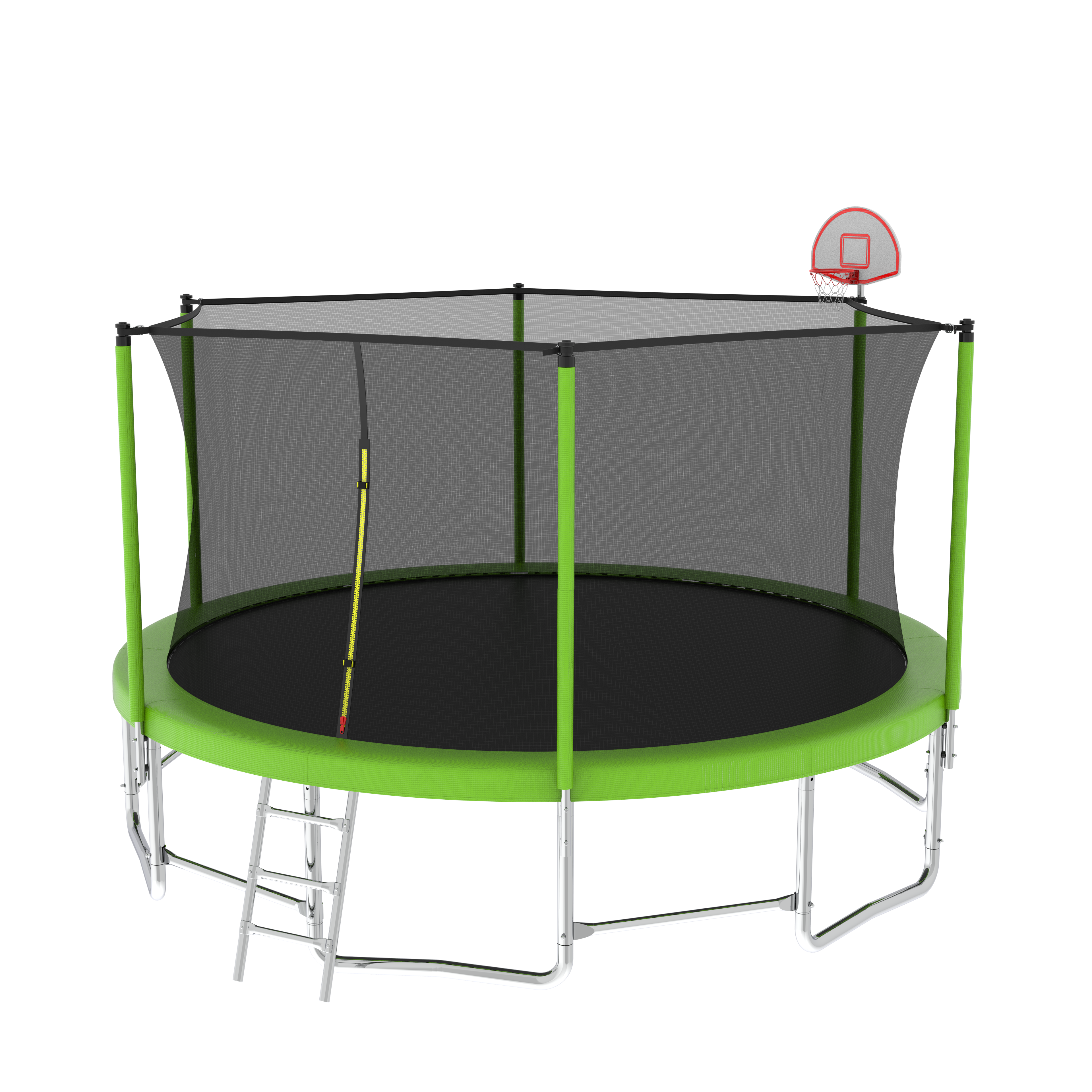 16FT Outdoor Trampoline With Balance Bar And Basketball Hoop